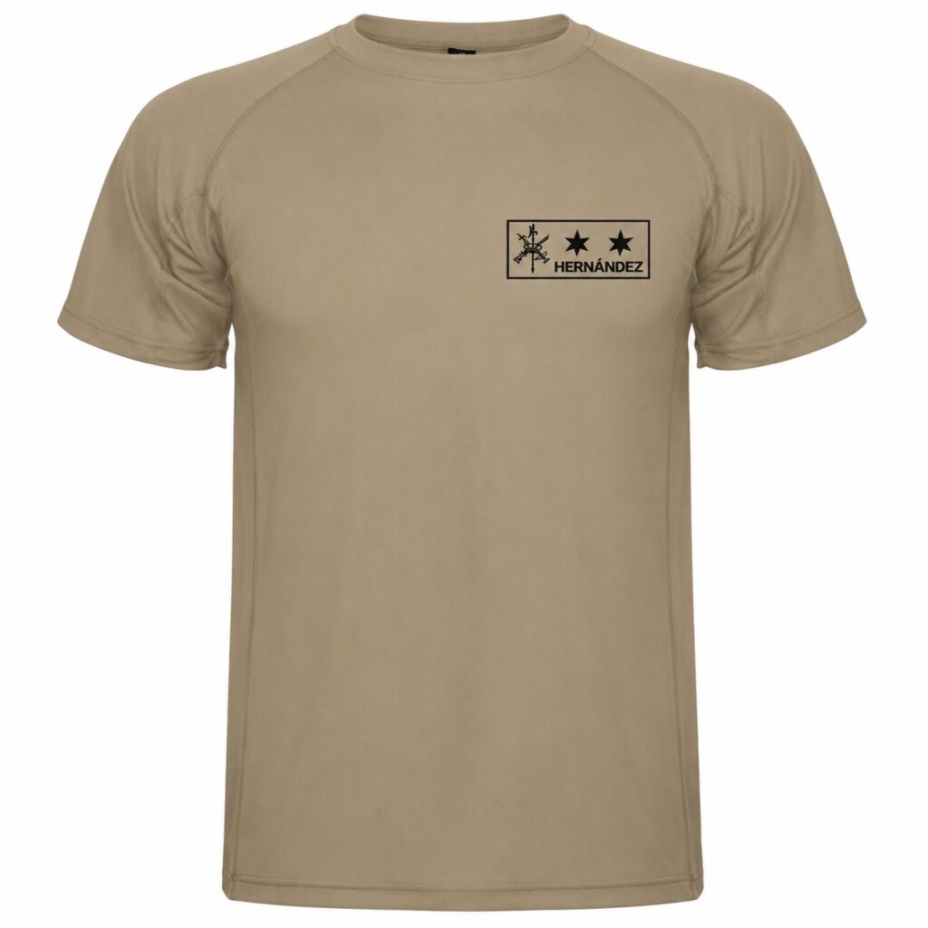 Camiseta Técnica Ejército de Tierra Personalizada con Galleta Militar Crema